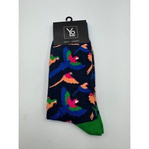 NWT Yo Sox Crew Socks Men's 7-12 Black Multi Night Birds Winter Cozy Comfort
